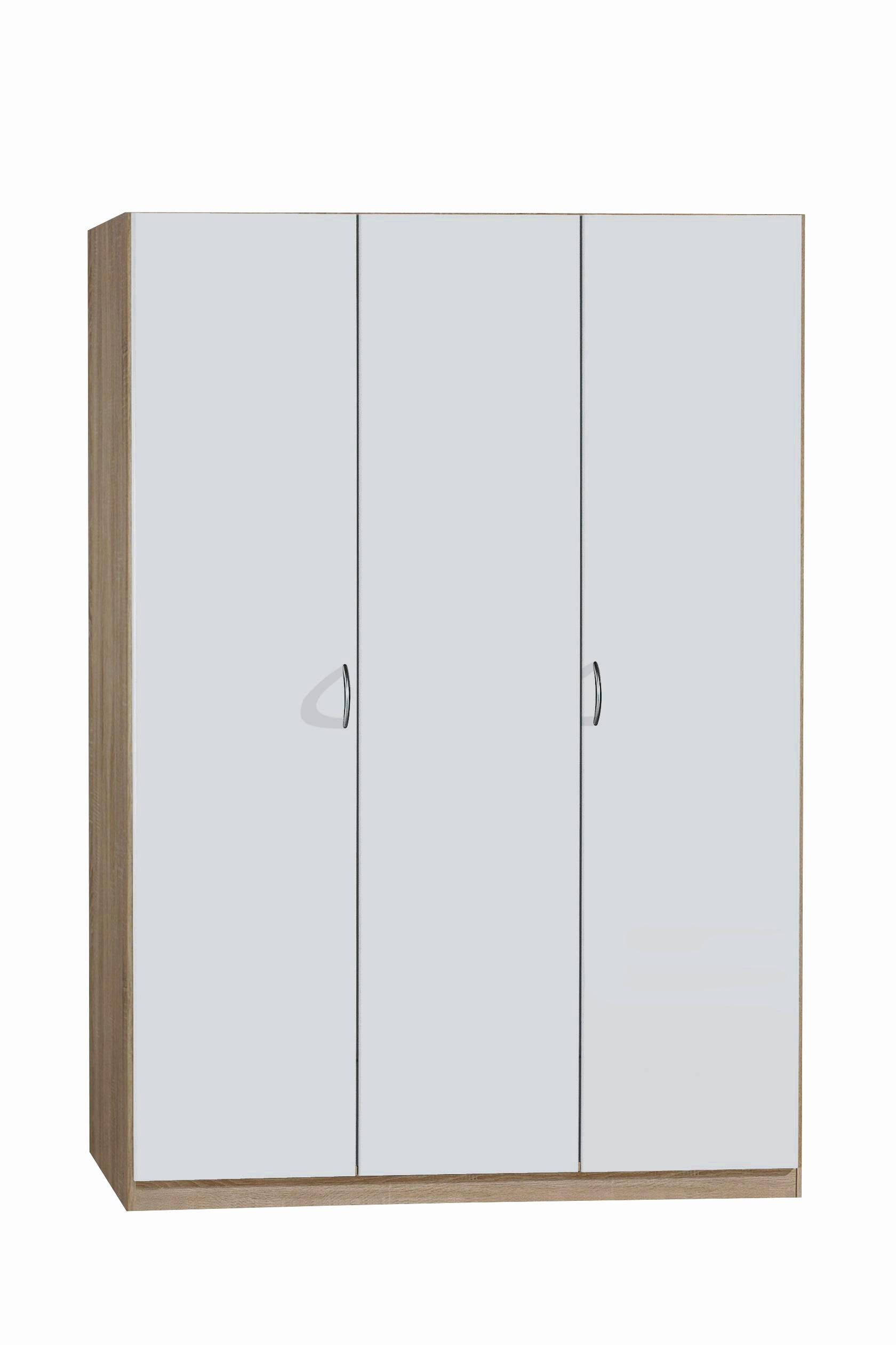 Omara S Klasičnimi Vrati Case, Bela, Barva Hrasta - srebrne barve/bela, Basics, umetna masa/leseni material (136/197/54cm) - Boxxx