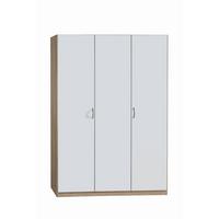 Omara S Klasičnimi Vrati Case, Bela, Barva Hrasta - srebrne barve/bela, Basics, umetna masa/leseni material (136/197/54cm) - Boxxx