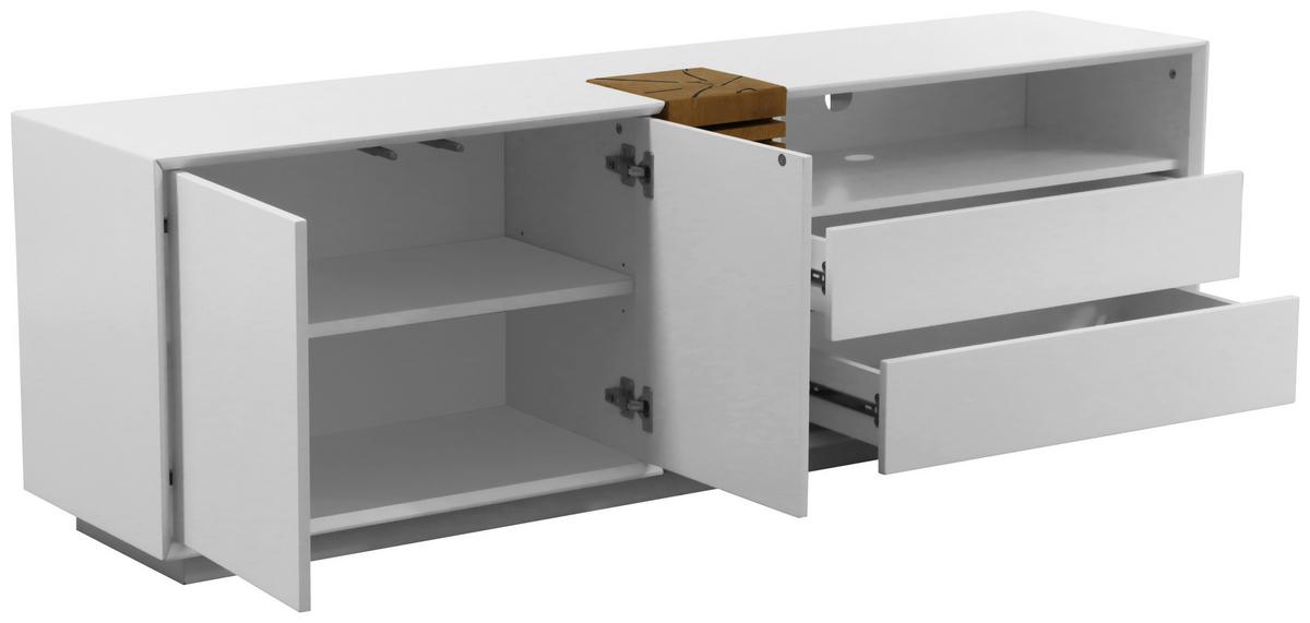 Tv-element Giovanni - barve hrasta/bela, Moderno, leseni material/les (170/56/40cm) - Premium Living