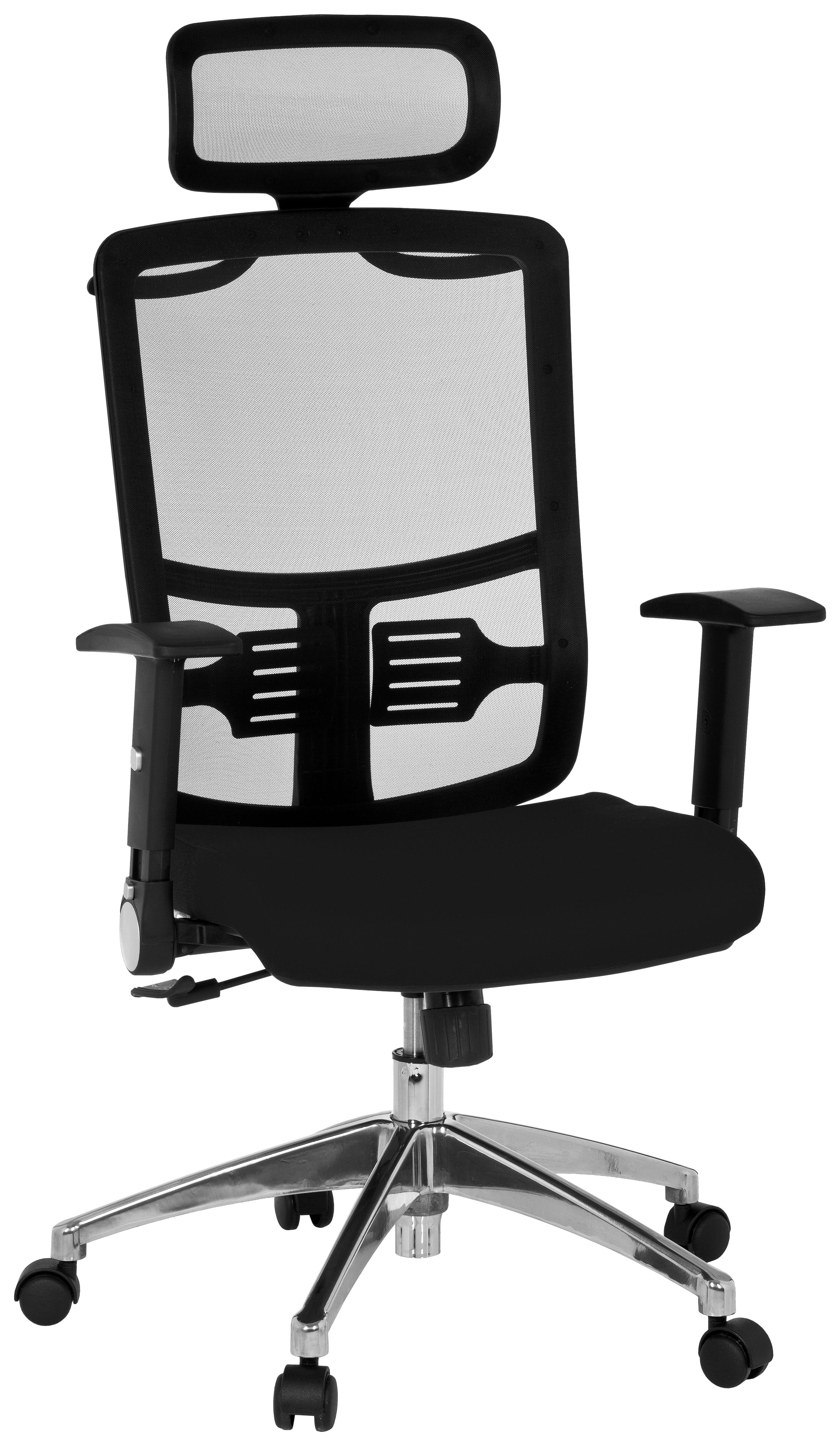 Pisarniški Stol Cayen, Črna - črna/barve aluminija, Moderno, kovina/umetna masa (56/112/46cm) - MID.YOU