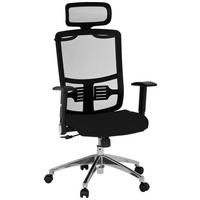 Drehstuhl Cayen Schwarz ca. 56x112x46cm - Schwarz/Alufarben, MODERN, Kunststoff/Textil (56/112/46cm) - MID.YOU