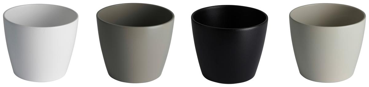 Okrasni Lonček Luisa - siva/črna, Moderno, keramika (22/18,5cm) - Mömax