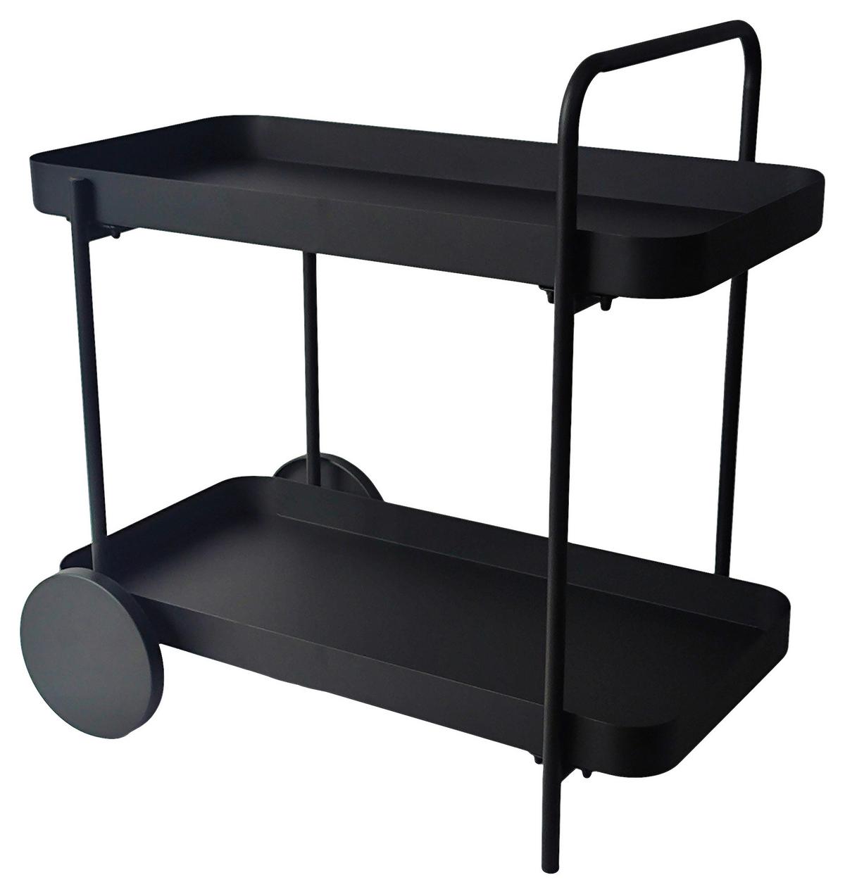 Kolica Za Serviranje Desino - crna, Moderno, metal (70/70/43cm) - Modern Living