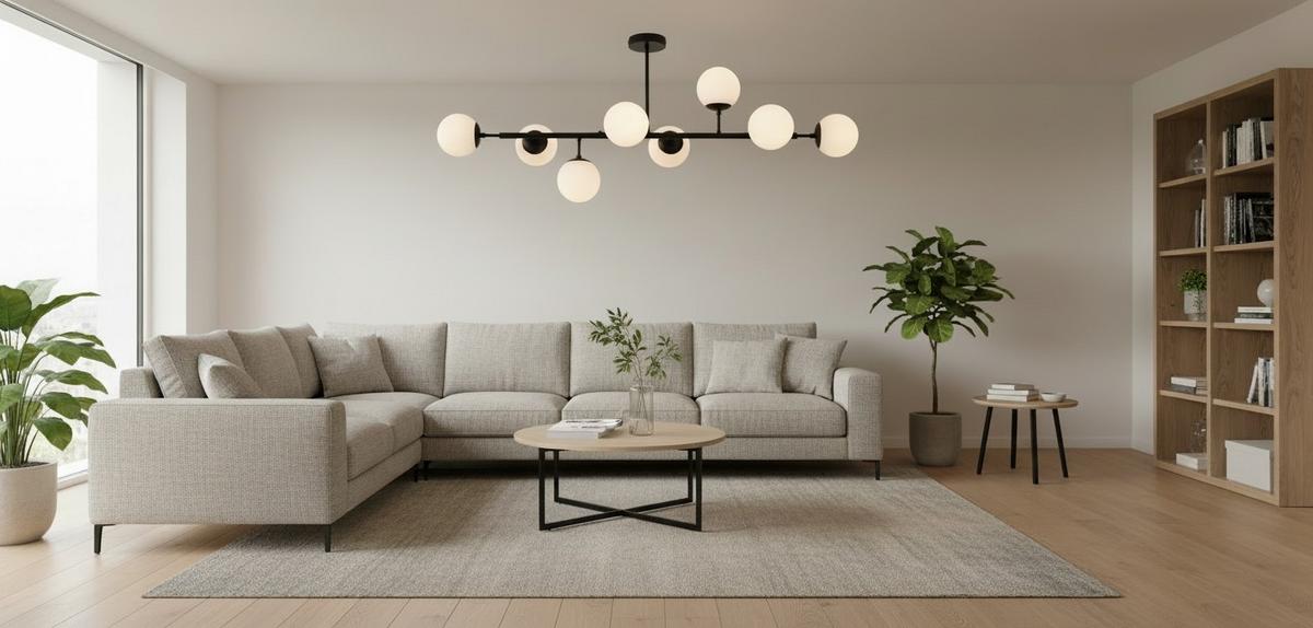 LAMPA SUFITOWA GISELLE - biały, Trend, metal/szkło (124/40/50cm) - Novel