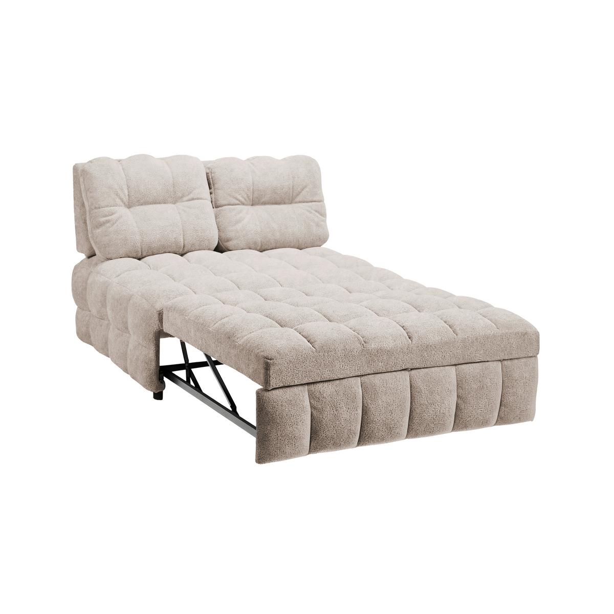 Schlafsofa Liara Webstoff Beige - Beige/Schwarz, MODERN, Holz/Textil (137/87/110cm) - Bessagi Home