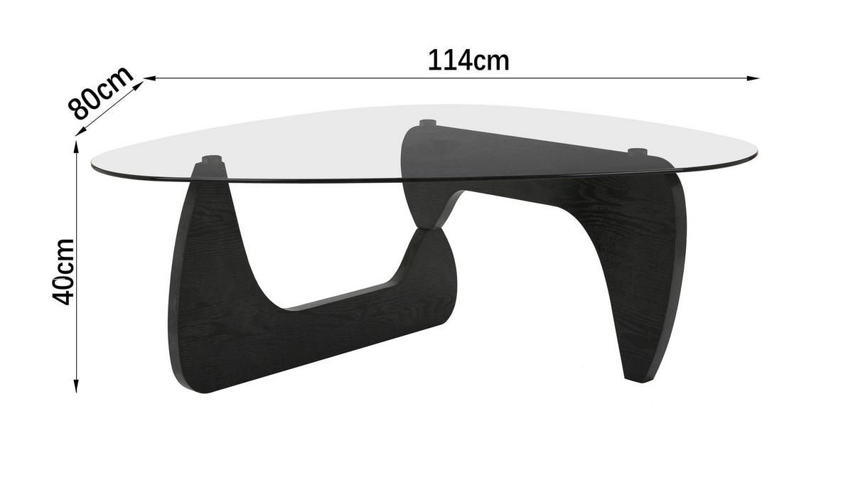 Stolić Amelia - siva/crna, Design, staklo/drvni materijal (80/40/114cm) - Premium Living