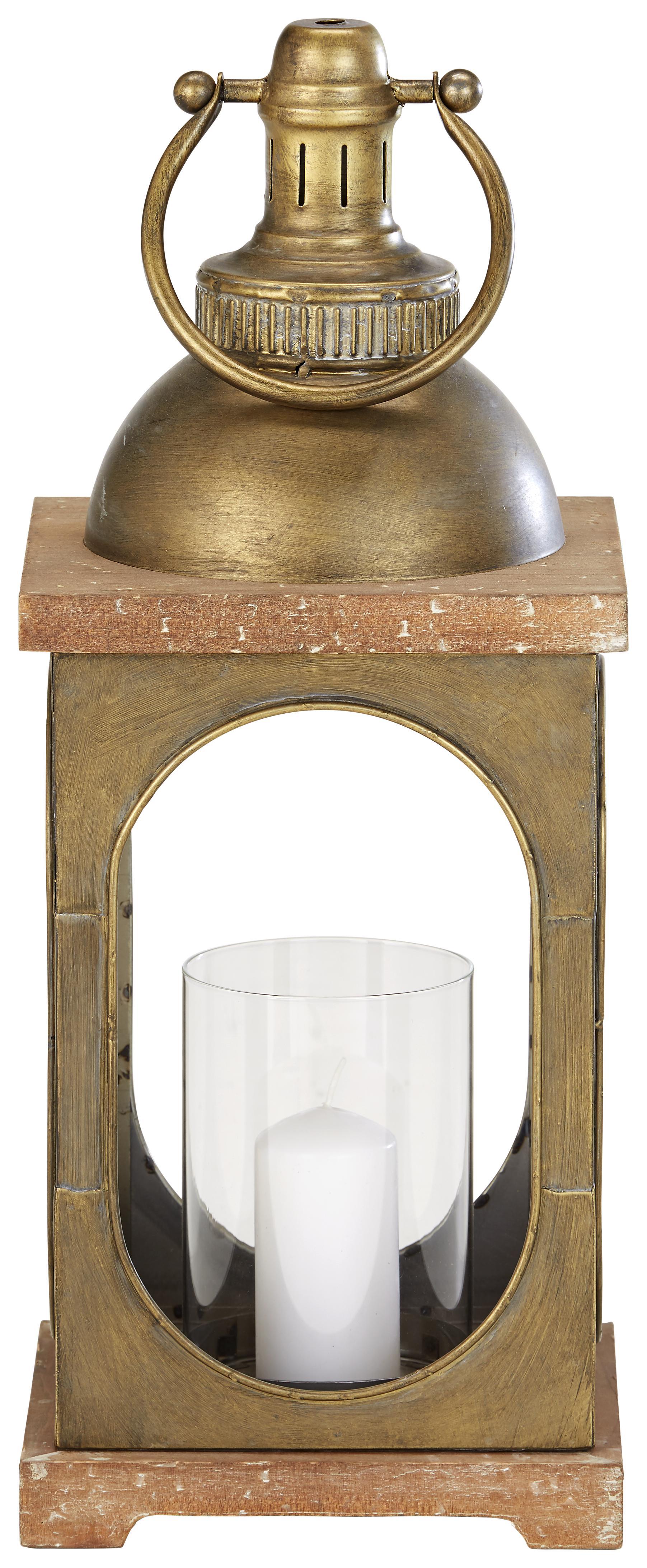 Laterne Bronzefarben - Bronzefarben, LIFESTYLE, Glas/Holz (20/59/20cm)