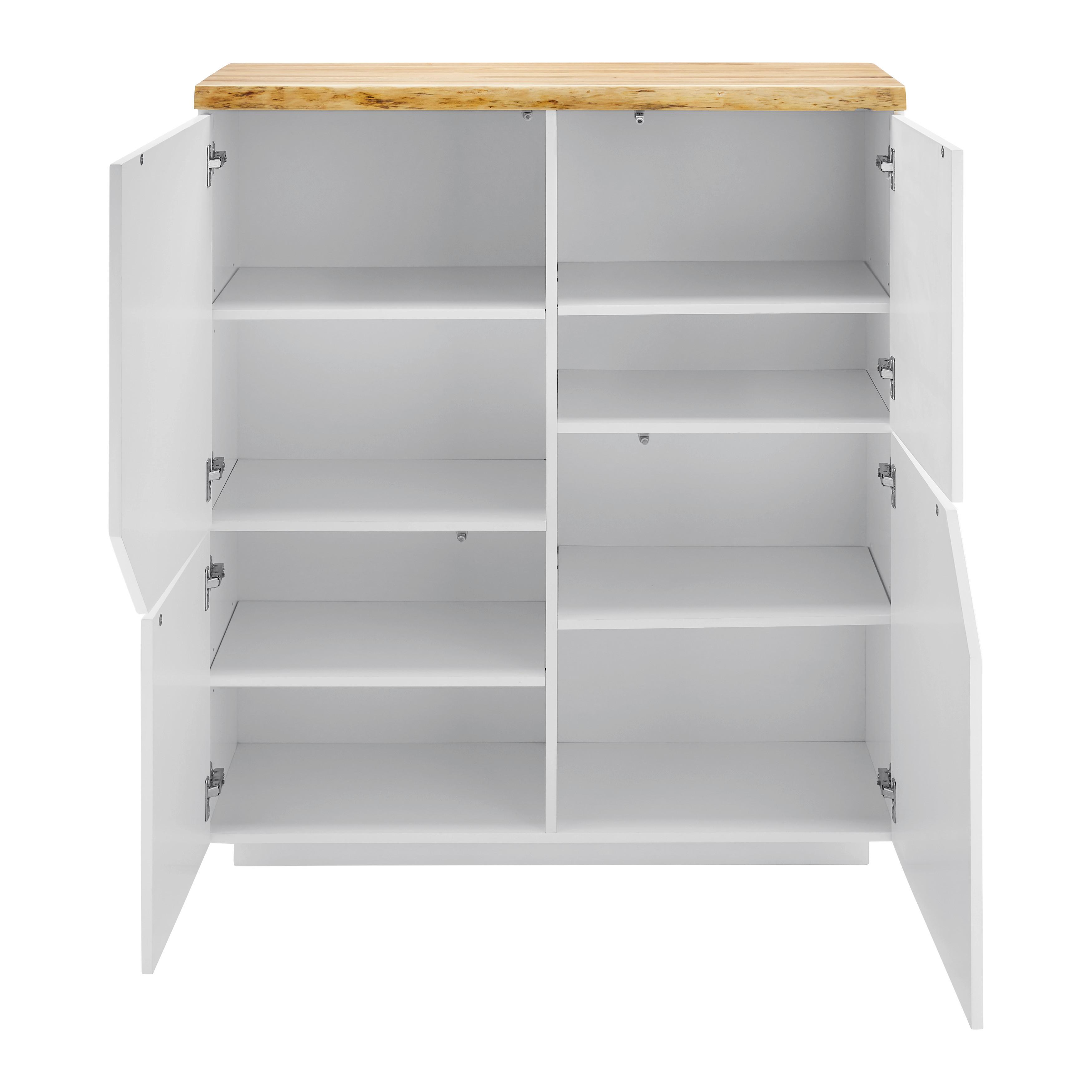 BYRÅ CARLOS - vit/ekfärgad, Modern, trä (100/122/42cm) - Bessagi Home