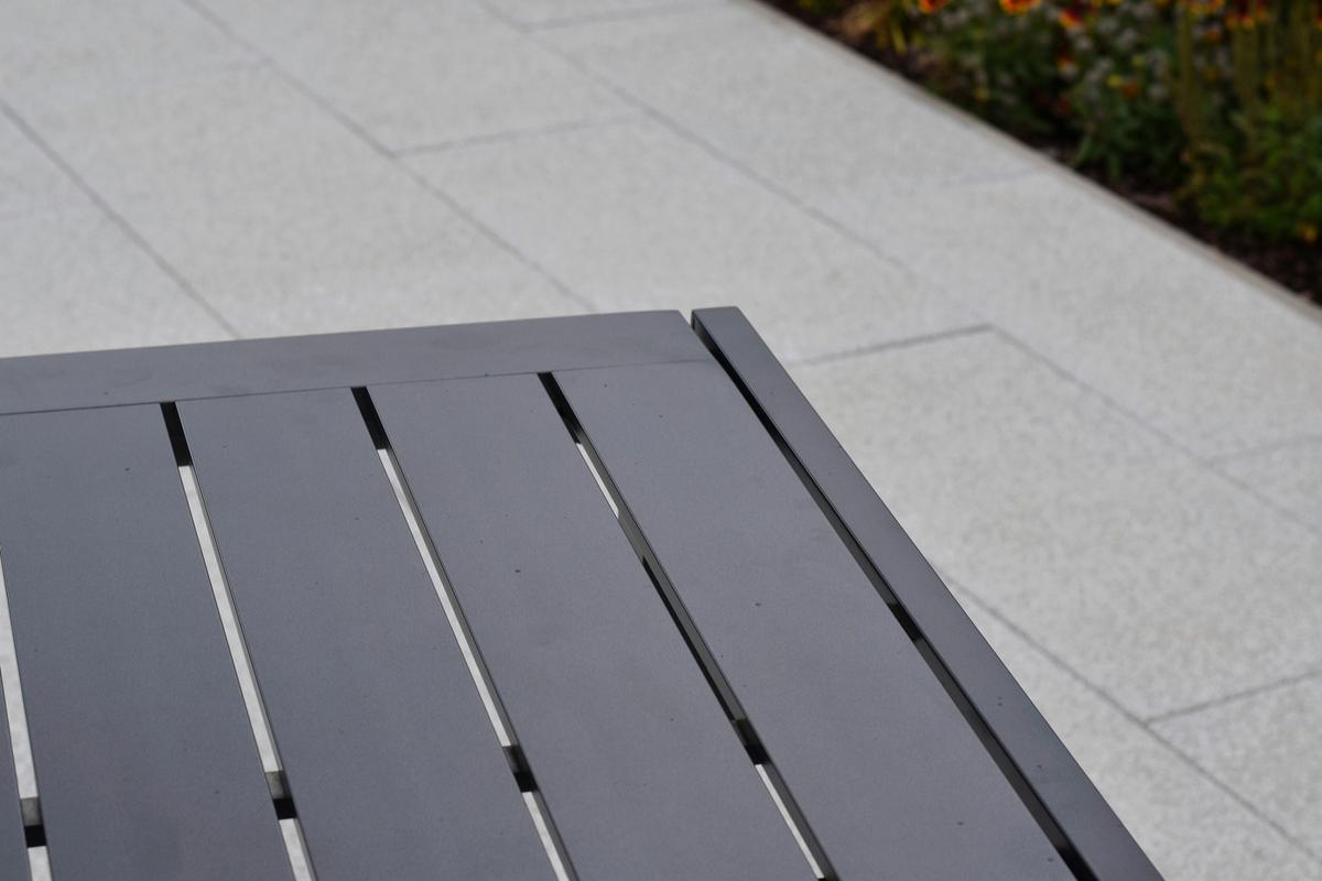 Gartentischgruppe Siros 5-tlg. Graphitfarben - Graphitfarben, KONVENTIONELL, Textil/Metall - Gardenson