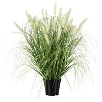 Kunstpflanze Pennisetum I Grün inkl. Topf - Schwarz/Naturfarben, Basics, Kunststoff (65cm)