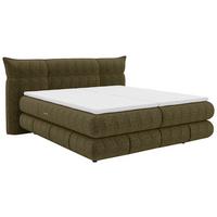 Boxspringbett Auris - Schilfgrün/Schwarz, Konventionell, Kunststoff/Textil (140/200cm) - Sembella