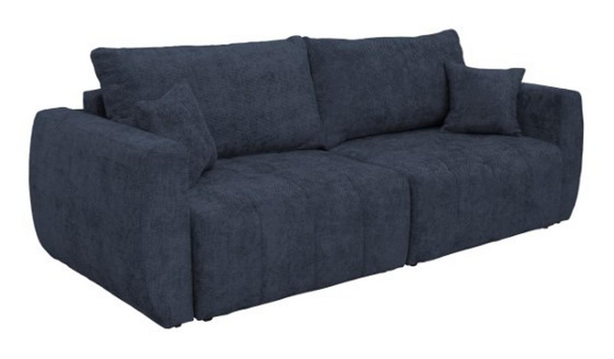 Canapea extensibila BALI - albastru închis/gri, Modern, lemn/textil (245/74-90/104cm) - Luca Bessoni