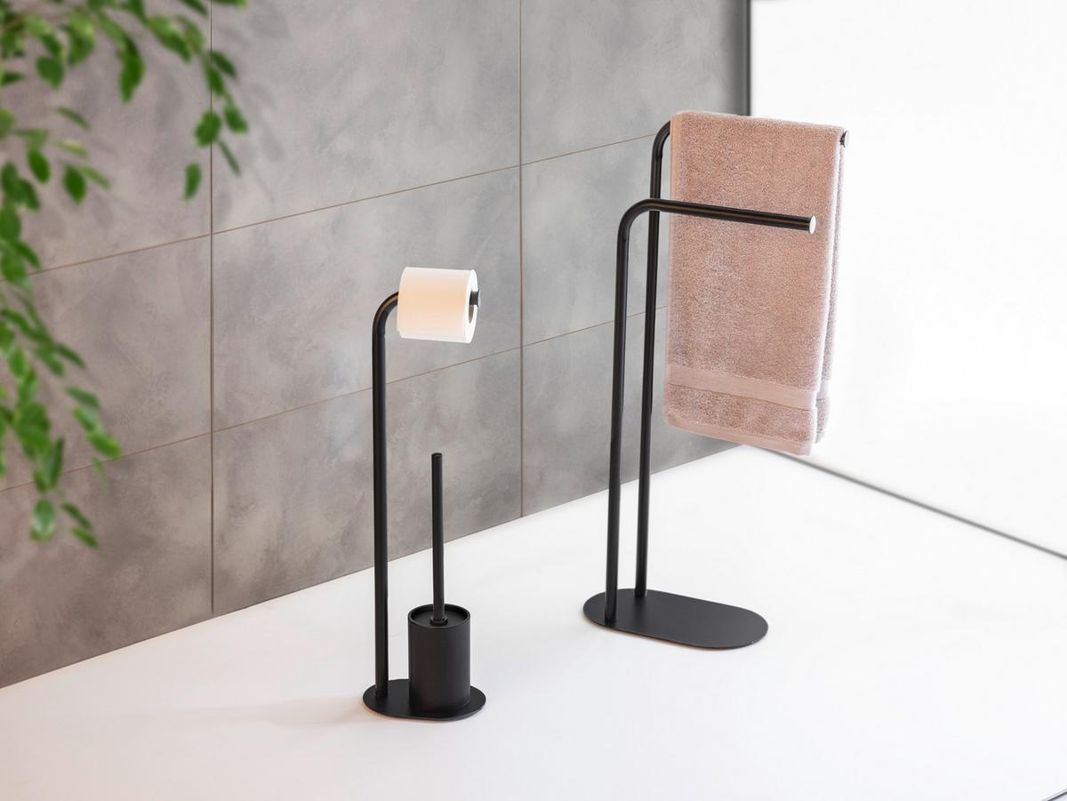 Suport pentru prosop Levante - negru, Modern, metal (30/79/17cm) - Wenko