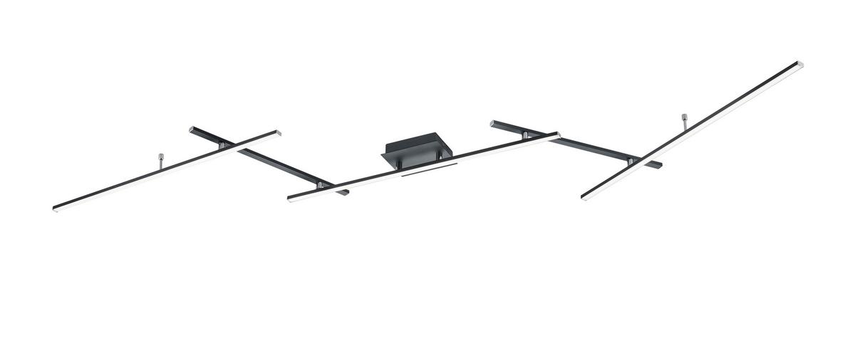 LED-Deckenleuchte Arvin Schwarz/Weiß max. 22 Watt - Schwarz/Weiß, Design, Kunststoff/Metall (245/8,5/50cm) - Trio Leuchten