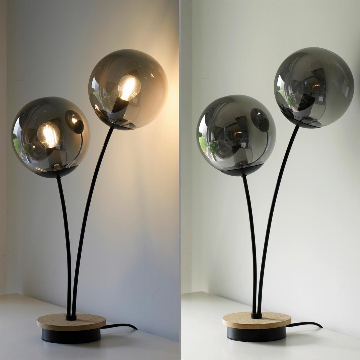 LAMPA STOŁOWA 11390-79 WIDOW - czarny, Natur, tworzywo sztuczne/metal (33,5/16/60cm)