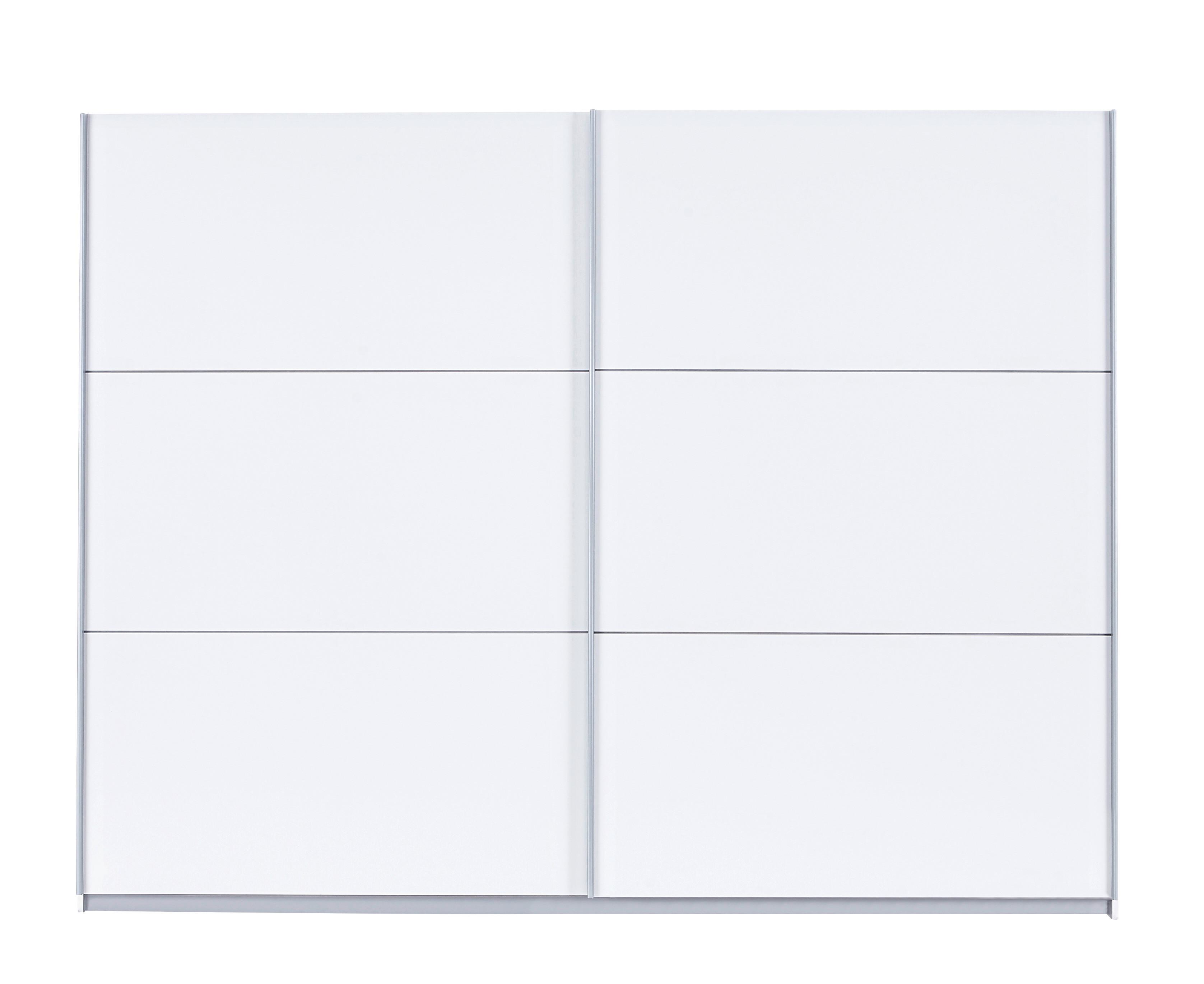 Omara Z Drsnimi Vrati Lausanne, Bela - bela/barve aluminija, Design, kovina/leseni material (270/210/61cm) - Carryhome