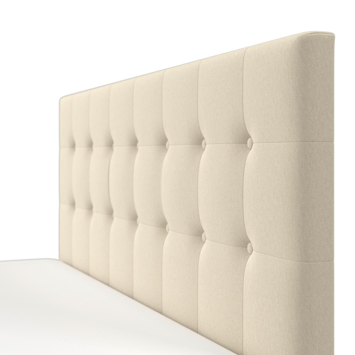 Polsterbett Frederico Creme ca. 180x200 cm - Creme/Schwarz, MODERN, Holzwerkstoff/Kunststoff (180/200cm) - Bessagi Home