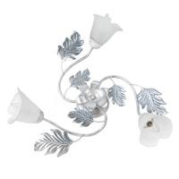 Deckenleuchte Marilena Weiß/Silber max. 6 Watt - Silberfarben/Weiß, KONVENTIONELL, Glas/Metall (60/20cm)