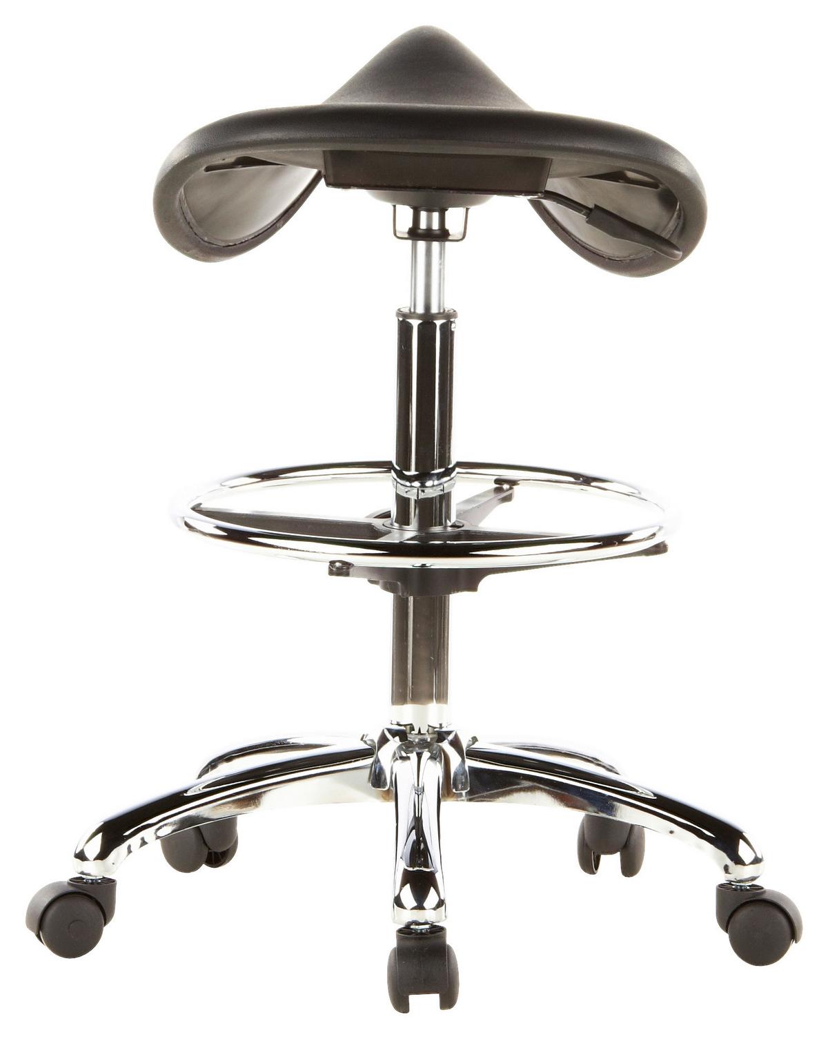 Bürohocker Top Work 13 Schwarz/Chromfarben - Chromfarben/Schwarz, MODERN, Kunststoff/Metall (62/60/62cm) - MID.YOU