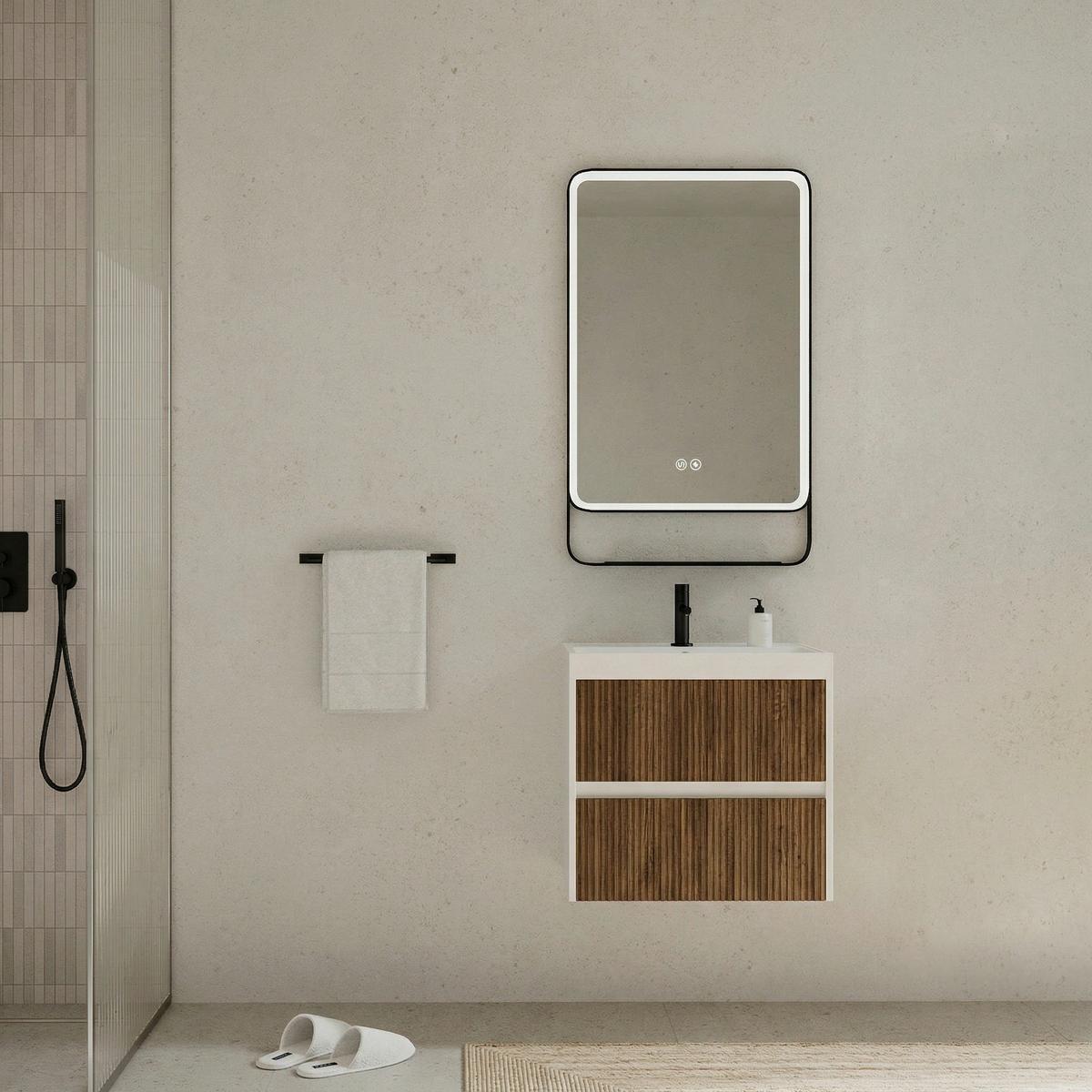 Element S Umivaonikom Portofino - bijela visoki sjaj/taupe, Moderno, drvni materijal/prirodni materijali (60/51/40cm)