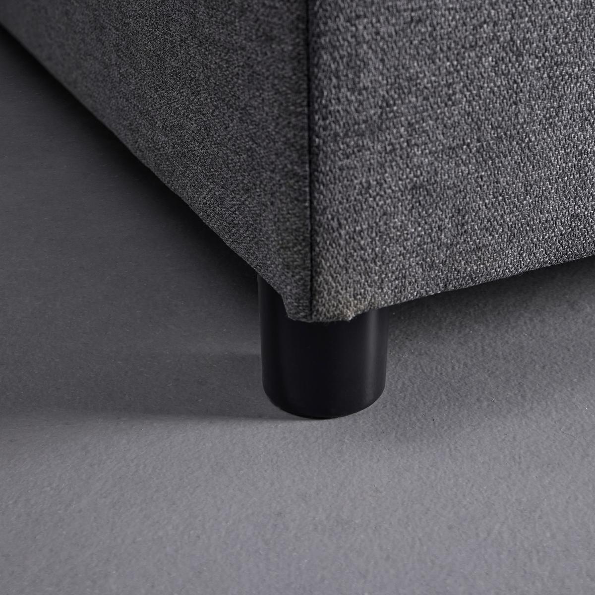 Boxbett Melia Grau ca. 180x200 cm mit Topper - Schwarz/Grau, MODERN, Holz/Holzwerkstoff (180/200cm) - Bessagi Home