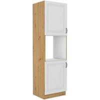 Corp cuptor incorporabil STILO - alb/stejar Artisan, Modern, material pe bază de lemn (60/210/57cm)