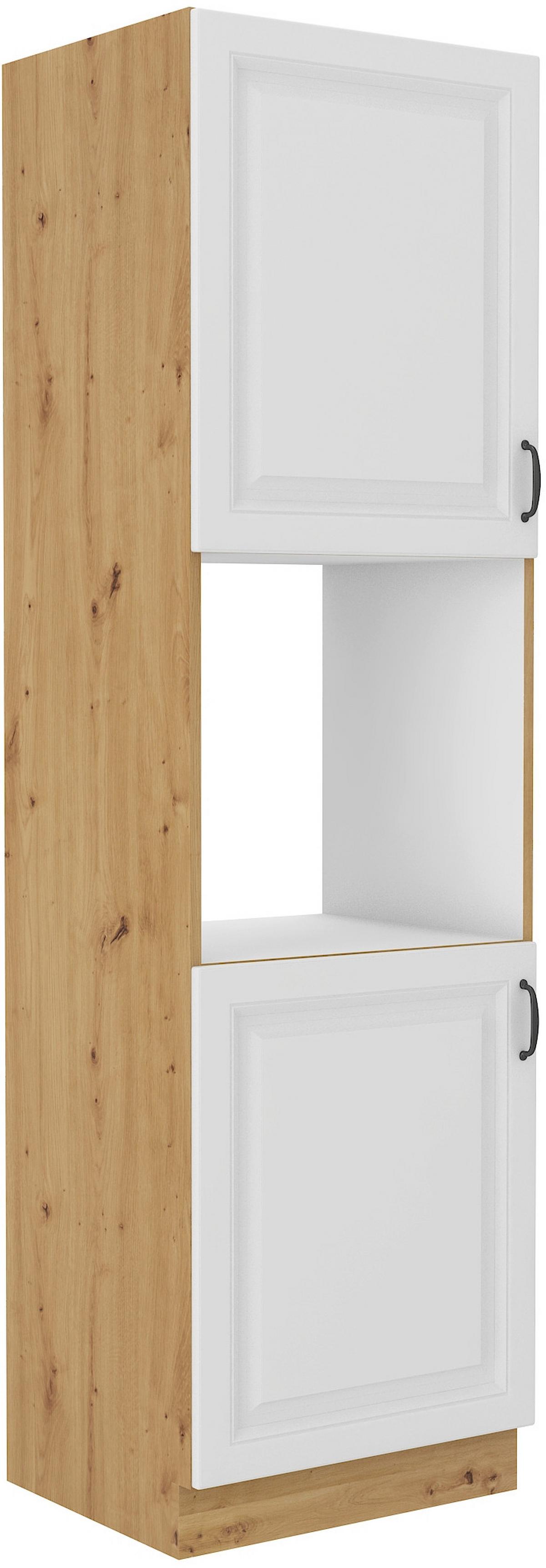 Corp cuptor incorporabil STILO - alb/stejar Artisan, Modern, material pe bază de lemn (60/210/57cm)