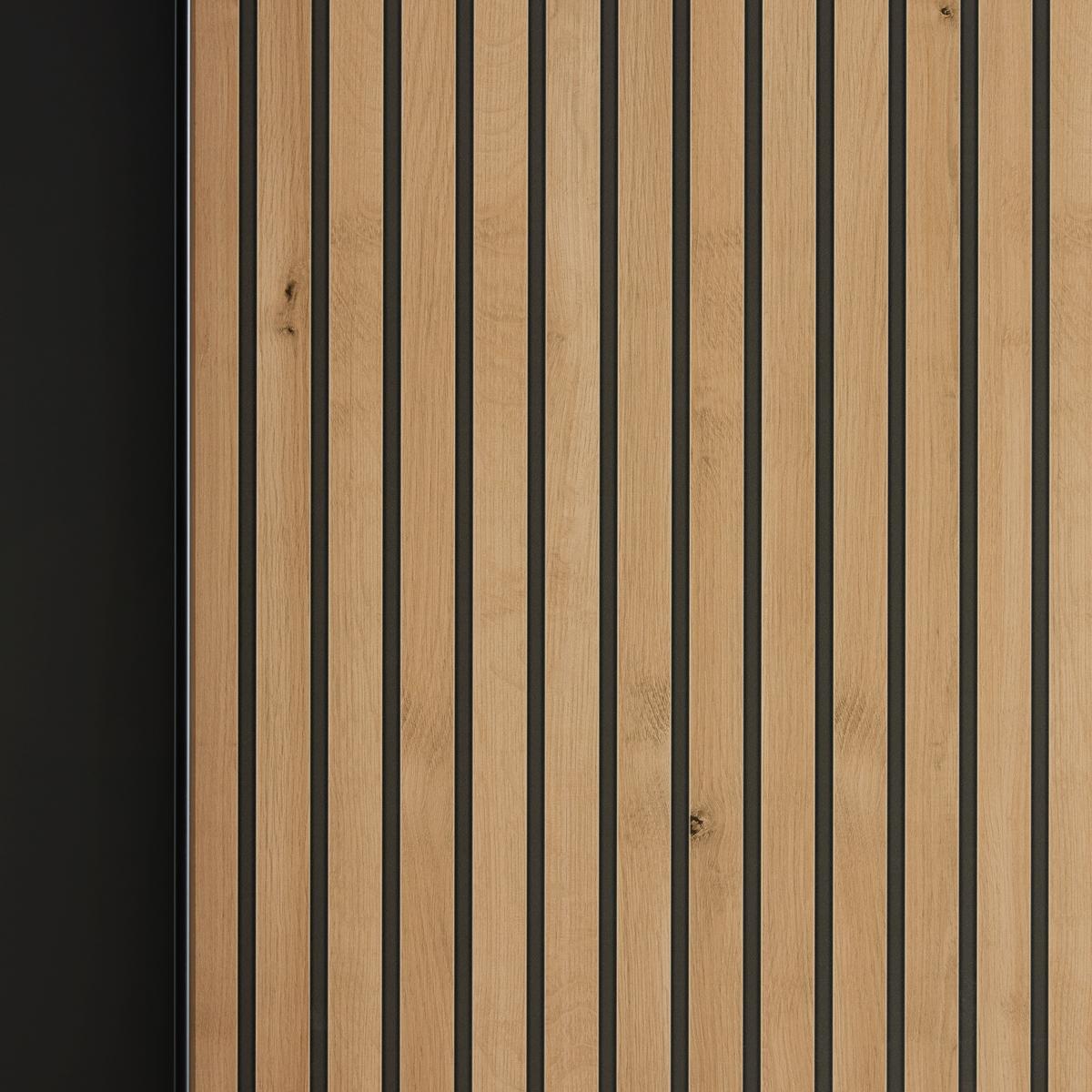 Schwebetürenschrank Sila in Graphitfarben/Eiche Artisan - Graphitfarben/Schwarz, Konventionell, Holzwerkstoff/Metall (180/198/65cm) - Mömax