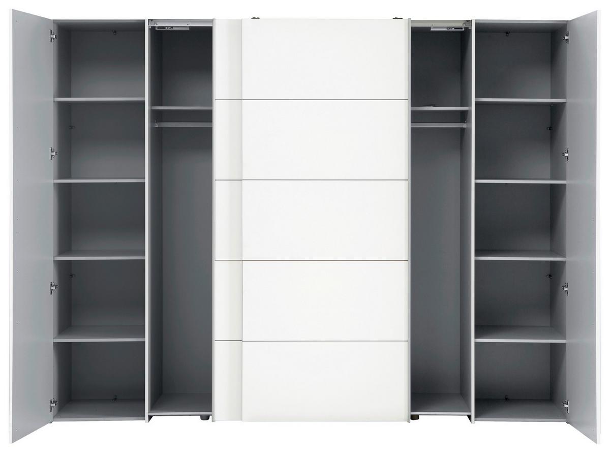 Omara Za Oblačila Narago, Bela - bela/barve aluminija, Moderno, kovina/umetna masa (270/210/61cm) - MID.YOU