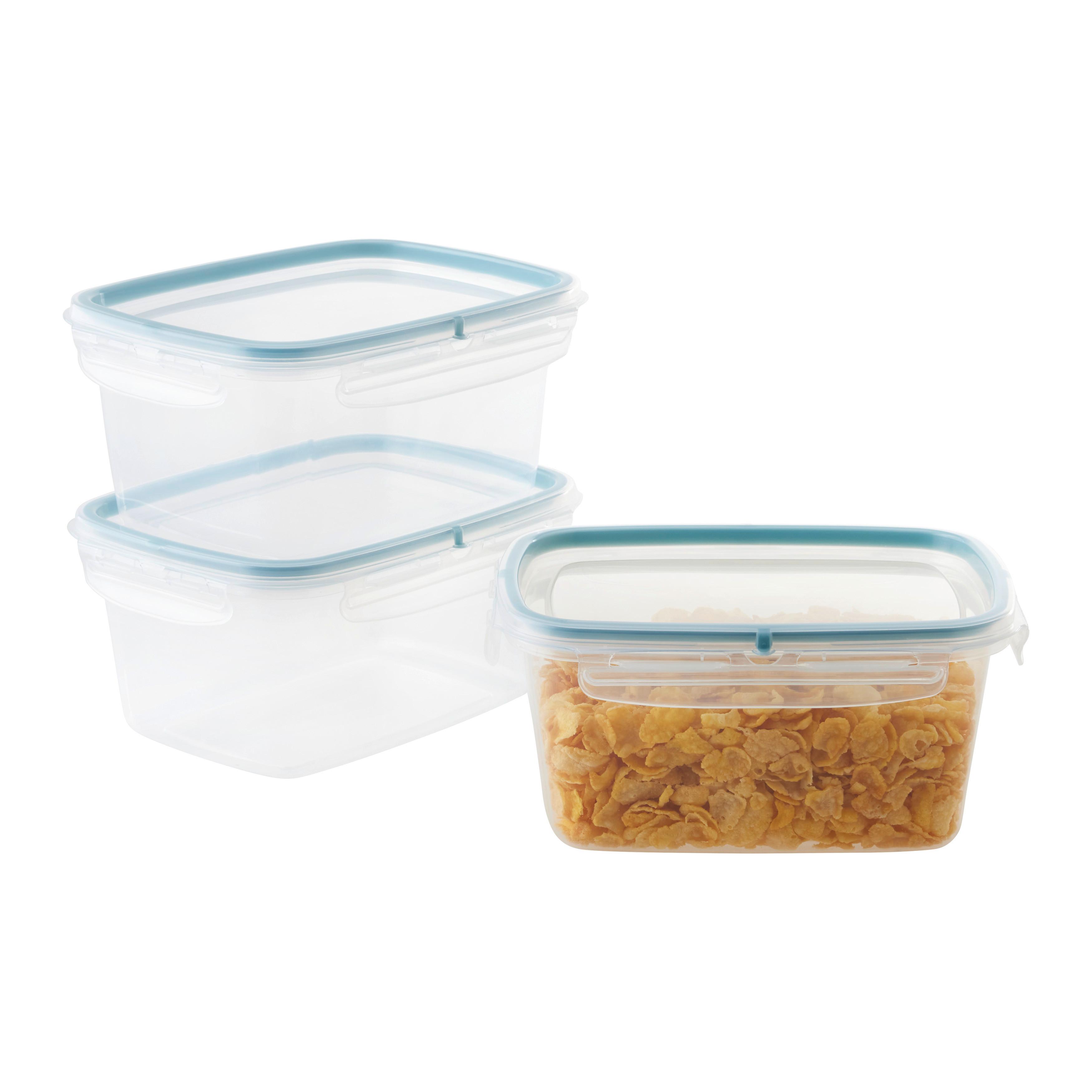 MATBEHÅLLARE SET DIEGO 1,2L - transparent/pastellblå, Klassisk, plast (18,4/14/12cm) - Mömax