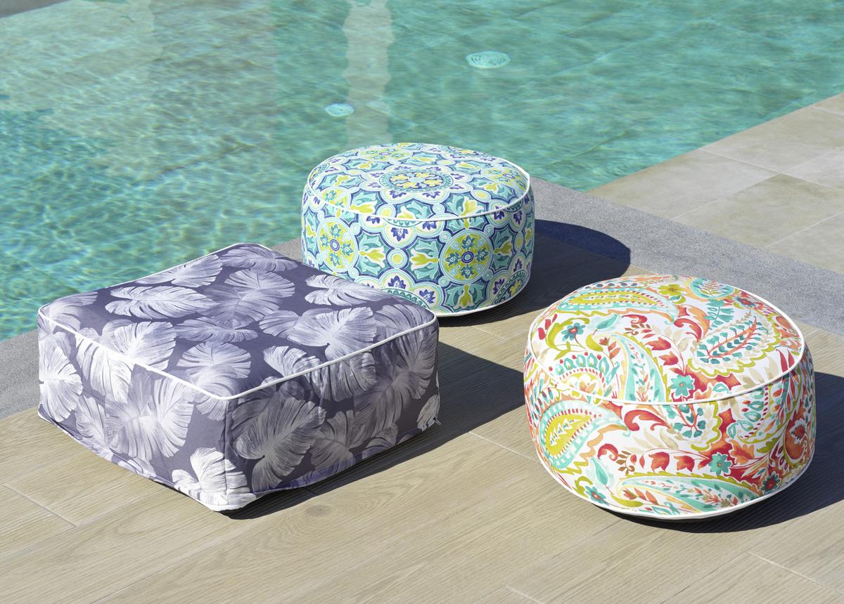 Felfújható Kültéri Puff Cassy - színes, Modern, textil (53/23/53cm) - Bessagi Garden
