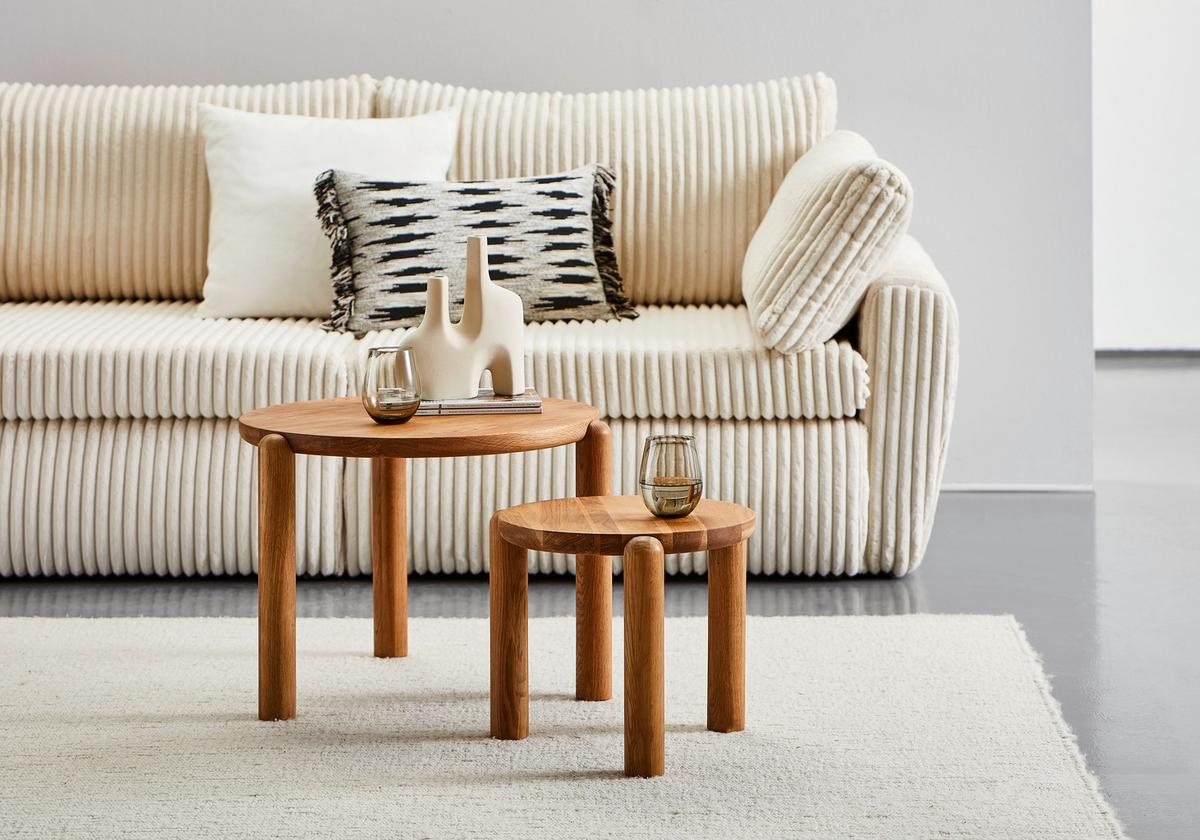 STOLIKI WSUWANE POD SIEBIE BRATYSŁAWA - kolor naturalny, Modern, drewno (60/40/45/35/60/40cm) - MID.YOU