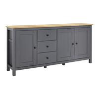 Sideboard Claudio Dunkelgrau/Eiche Artisan - Dunkelgrau/Schwarz, MODERN, Holz/Kunststoff (199/96/44cm) - Bessagi Home