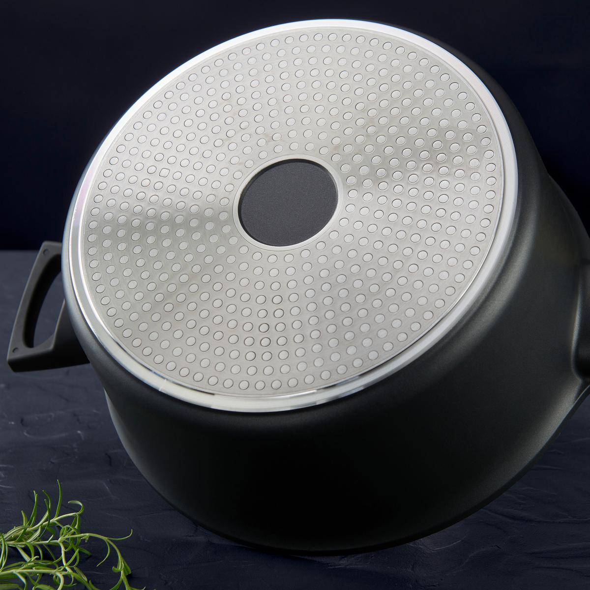 Kochtopf Black Line in Schwarz Ø  ca. 28cm - Klar/Schwarz, KONVENTIONELL, Glas/Kunststoff (28/12,8cm) - Gourmesto