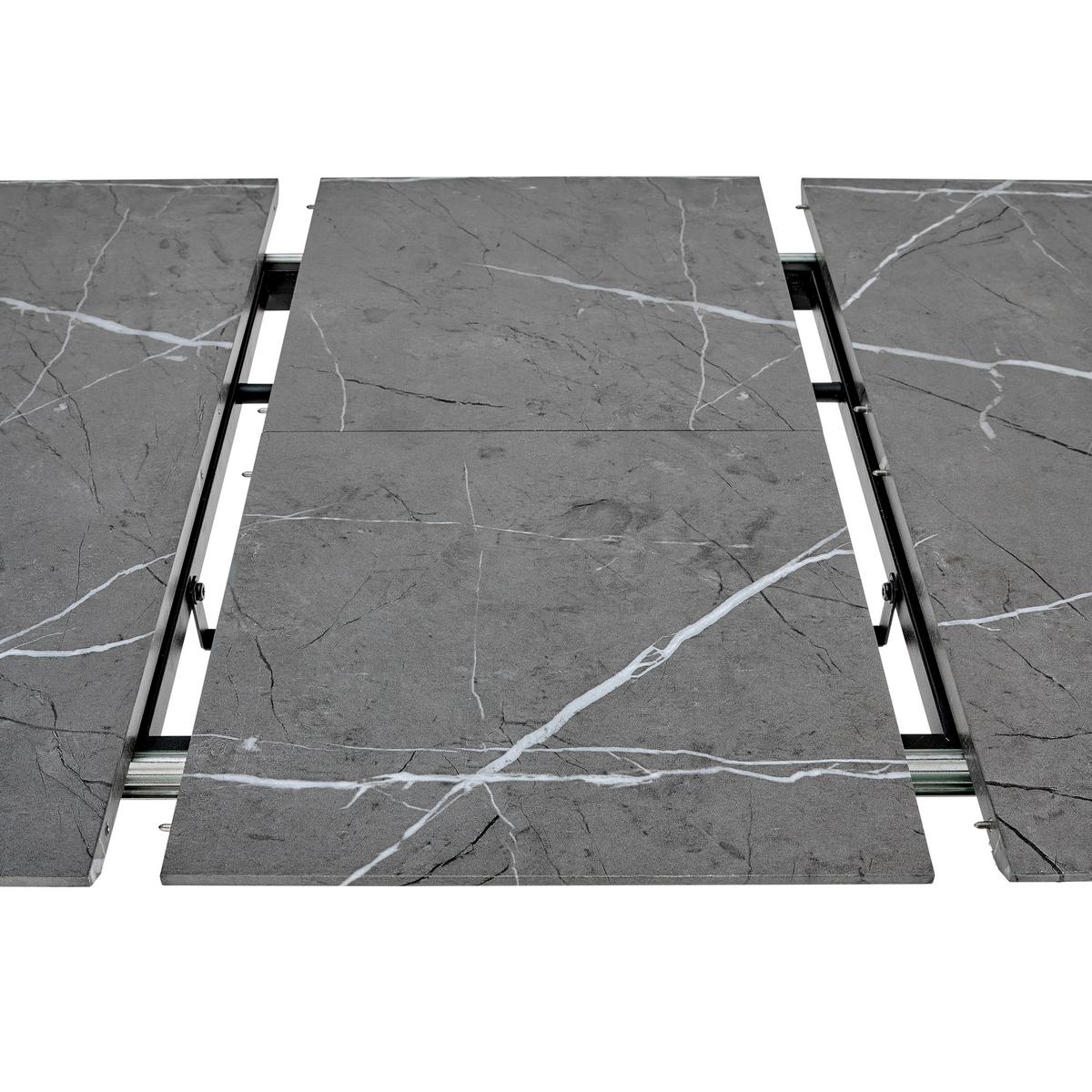 Raztegljiva Jedilna Miza Elian, 140-180x80cm - siva/črna, Konvencionalno, kovina/leseni material (140/180/75/80cm) - MID.YOU