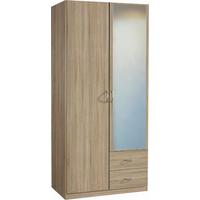 Omara S Klasičnimi Vrati Case, Barva Hrasta - srebrne barve/hrast sonoma, Design, umetna masa/leseni material (91/197/54cm) - Boxxx