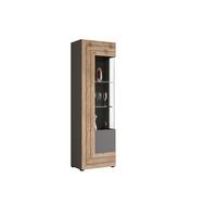 Vitrine Freno ca. 60x194 cm Nox Eiche/Grau - KONVENTIONELL, Glas/Holzwerkstoff (60/194/37cm) - MID.YOU