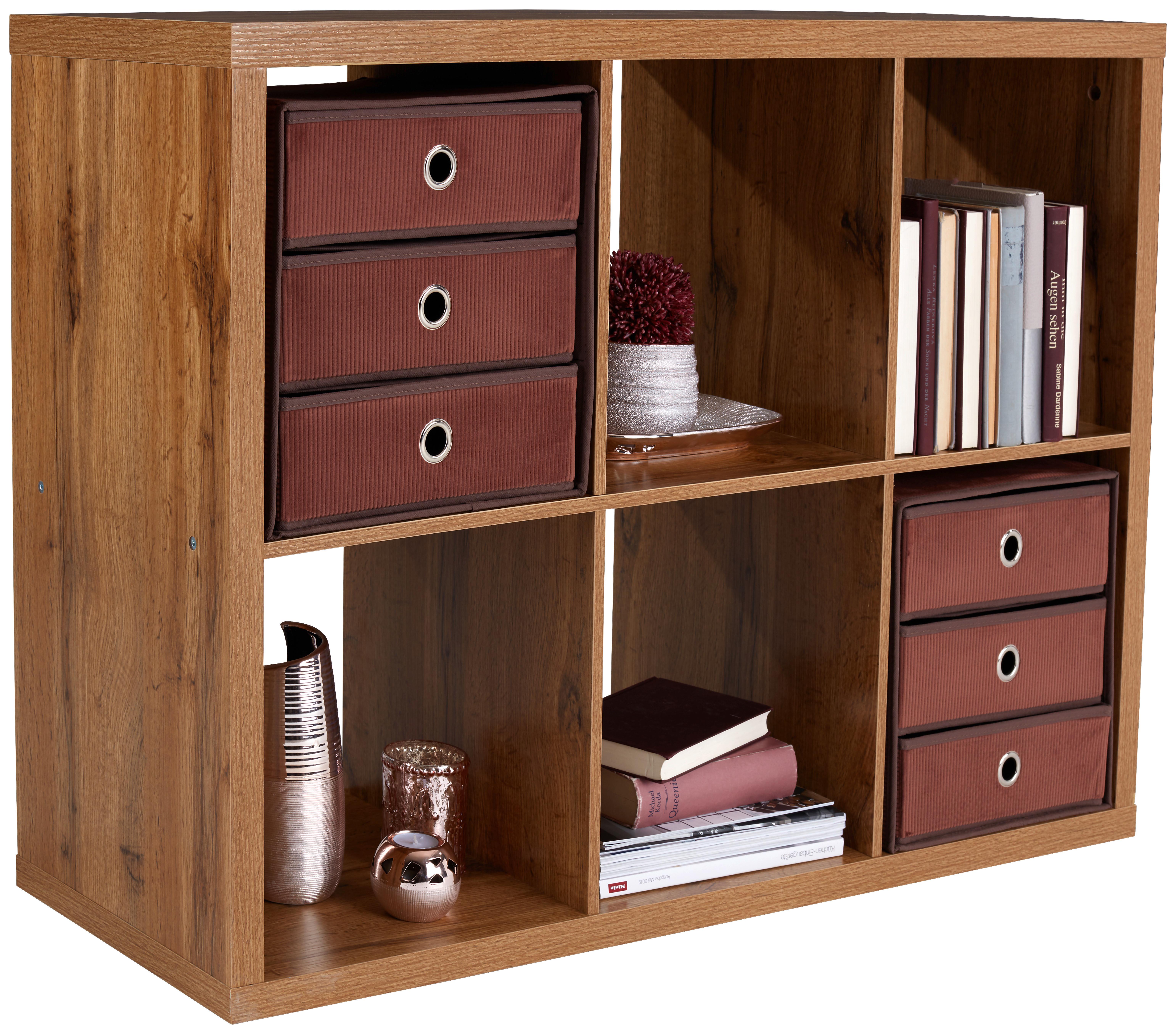 Regal Samy 2, Barva Hrasta - barve hrasta, Moderno, leseni material (112/76/37cm)