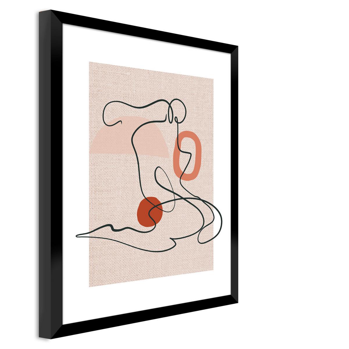 Bild Image ca. 30x40cm - Beige/Schwarz, Holzwerkstoff/Papier (30/40cm) - Modern Living