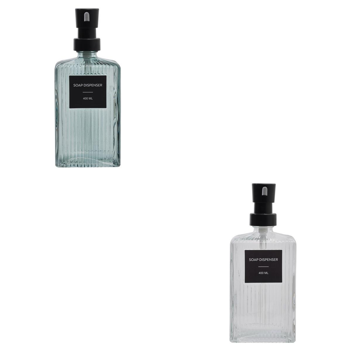 Dozator săpun Sally cca. 400 ml - albastru/transparent, Basics, sticlă (8,1/5,8/19,7cm)