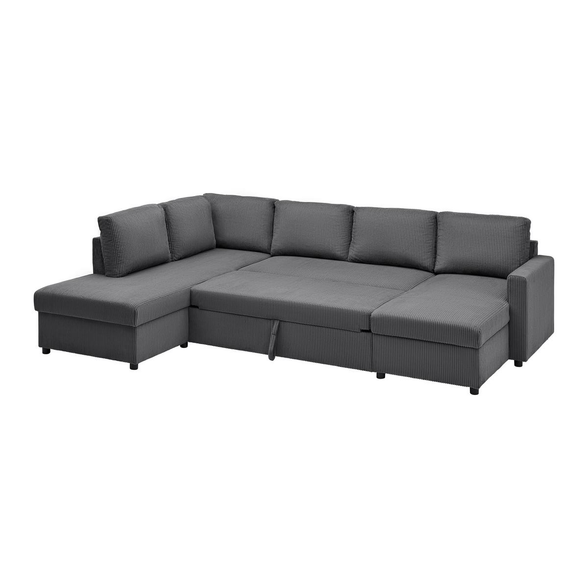 Sarokkanapé Martina - antracit, Modern, faalapú anyag/textil (204/89cm) - Mömax