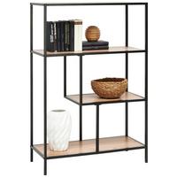 REGAŁ ROCKY - kolor dębowy/czarny, Trend, materiał drewnopochodny/metal (77/115/33cm) - Xora
