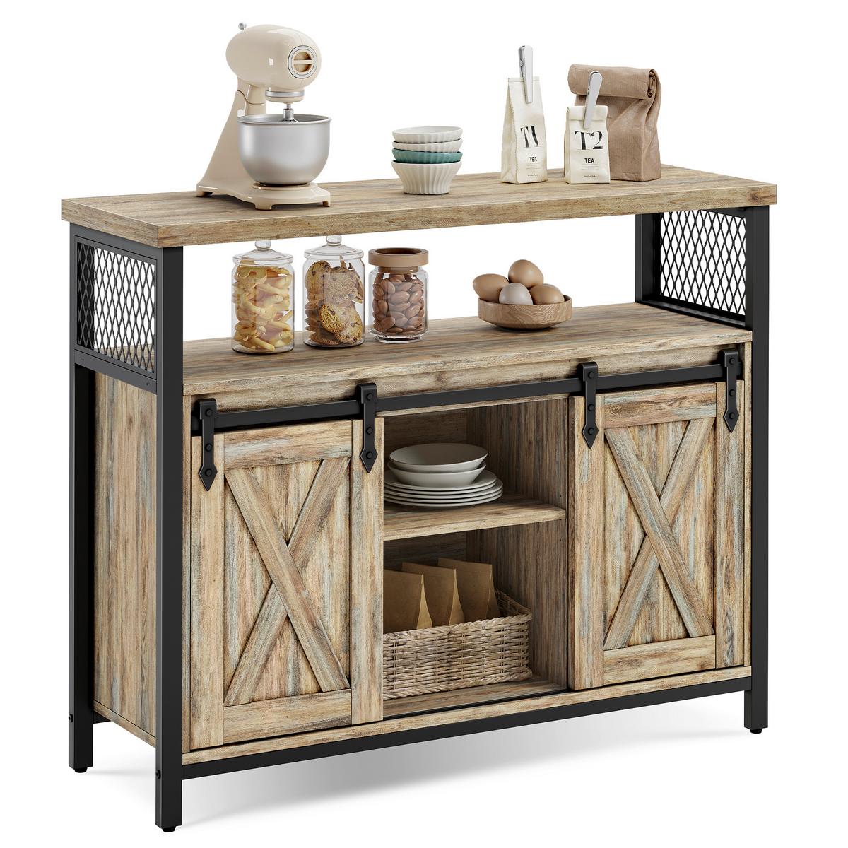 SIDEBOARD STORAGE CABINETS - Schwarz/Braun, MODERN, Holzwerkstoff/Metall (100/80/33cm) - MID.YOU