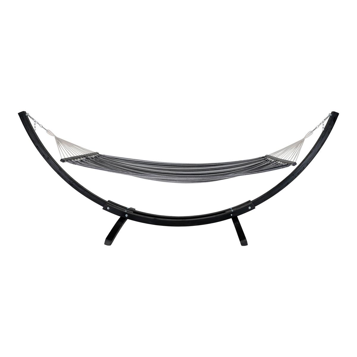 Hängematte Tripoli Schwarz - Schwarz, MODERN, Holz/Kunststoff (12/320cm) - Gardenson