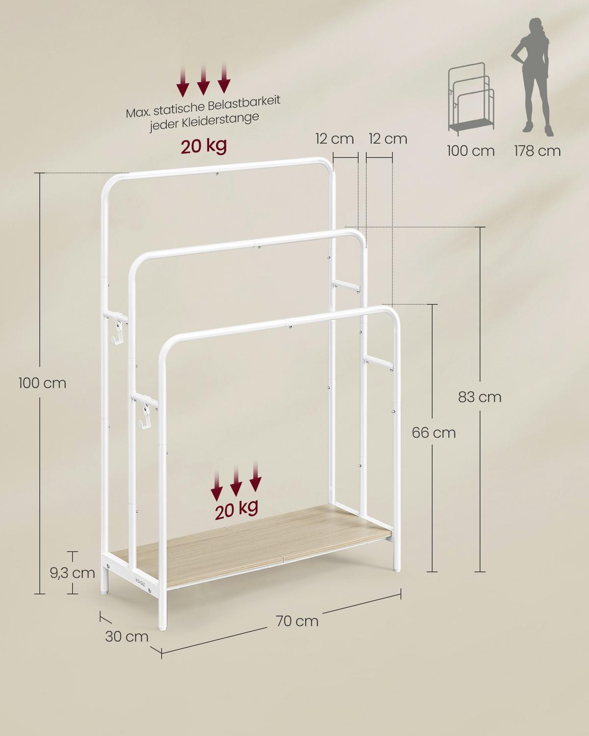 HANDTUCHLEITER BLANKET RACK - Beige/Weiß, MODERN, Holzwerkstoff/Metall (70/101/30cm) - MID.YOU