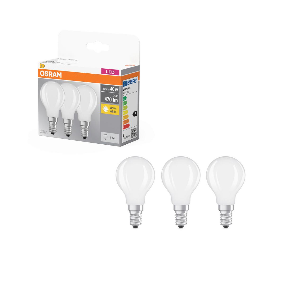 ŻARÓWKA LED BASECLP40 4W-827 GLFR - biały, Basics, szkło (4,5/8,4cm) - Osram
