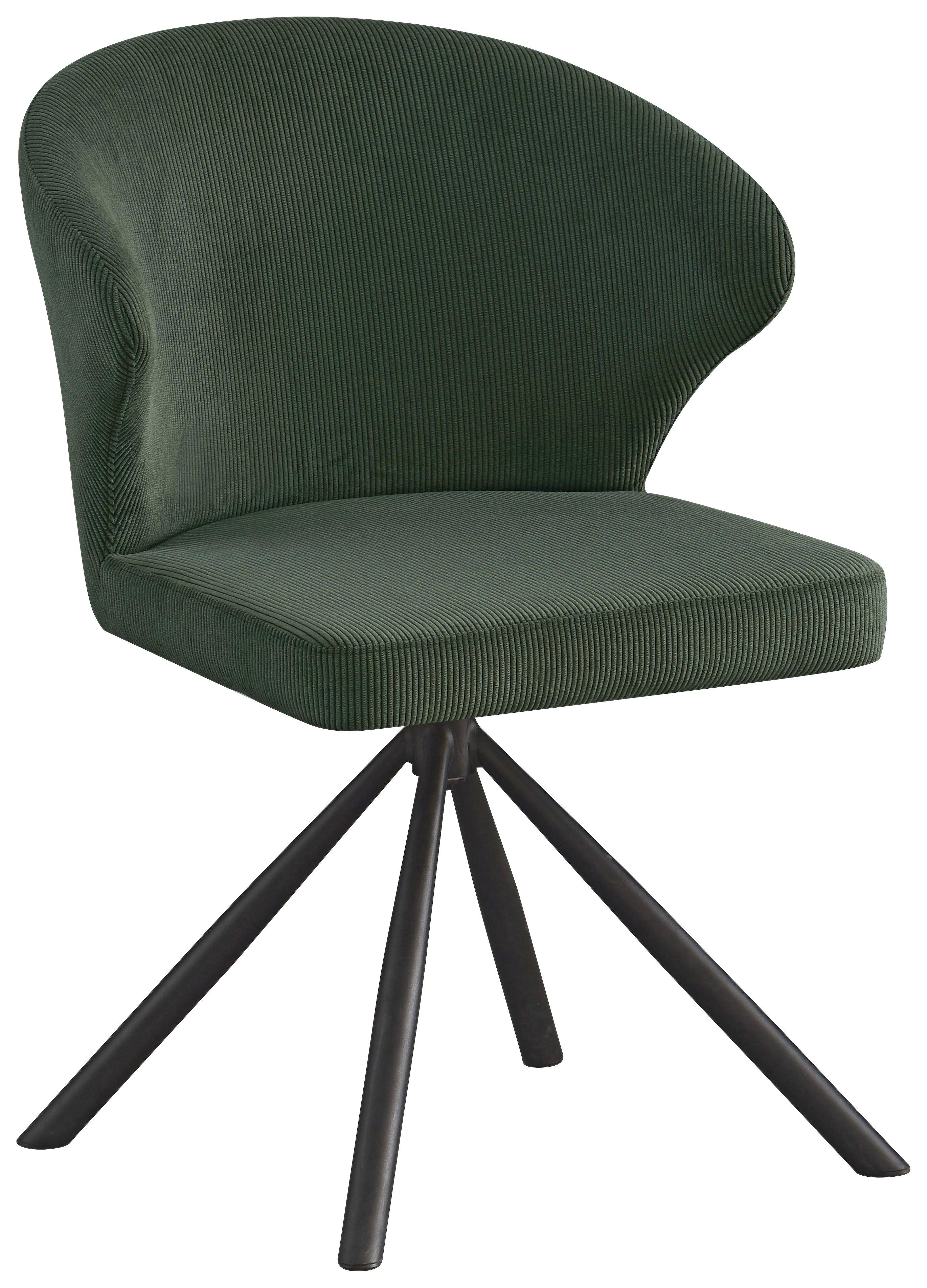 Armlehnstuhl Jana in Schwarz/Dunkelgrün - Dunkelgrün/Schwarz, LIFESTYLE, Textil/Metall (55/81,5/58cm) - Based