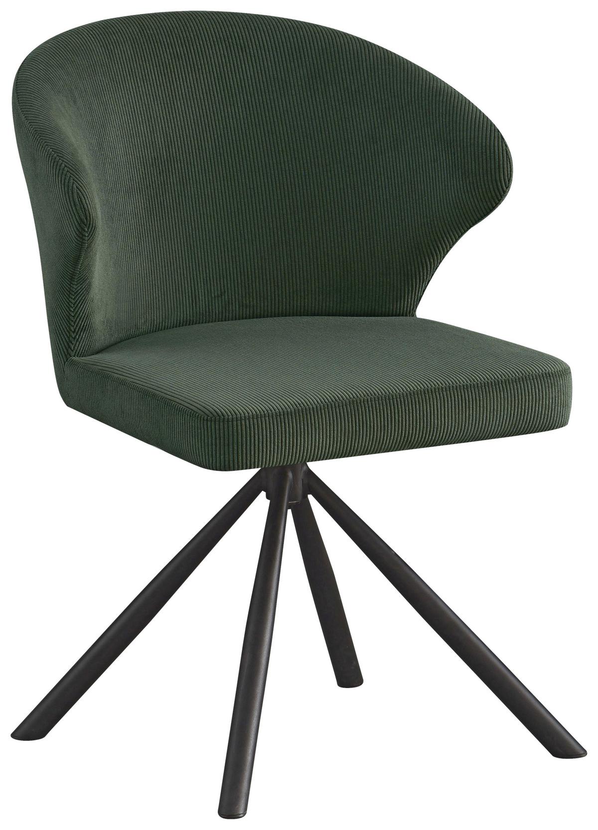 Armlehnstuhl Jana in Schwarz/Dunkelgrün - Dunkelgrün/Schwarz, Lifestyle, Textil/Metall (55/81,5/58cm) - Mömax