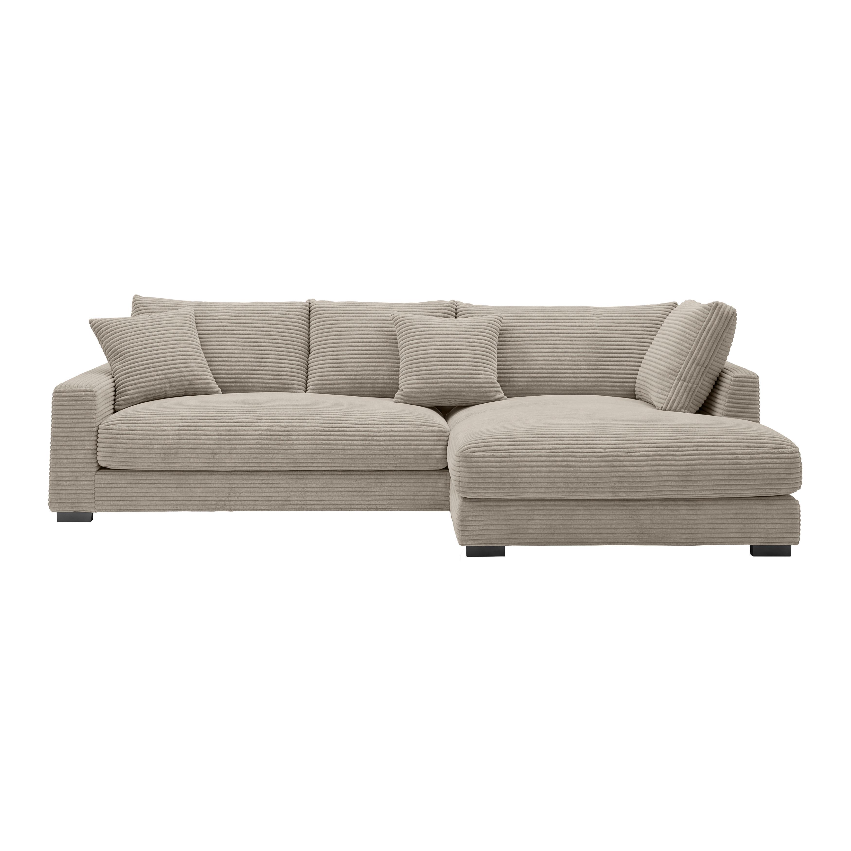 Ecksofa Pedro Taupe - Taupe/Schwarz, MODERN, Kunststoff/Textil (300/190cm) - Mömax