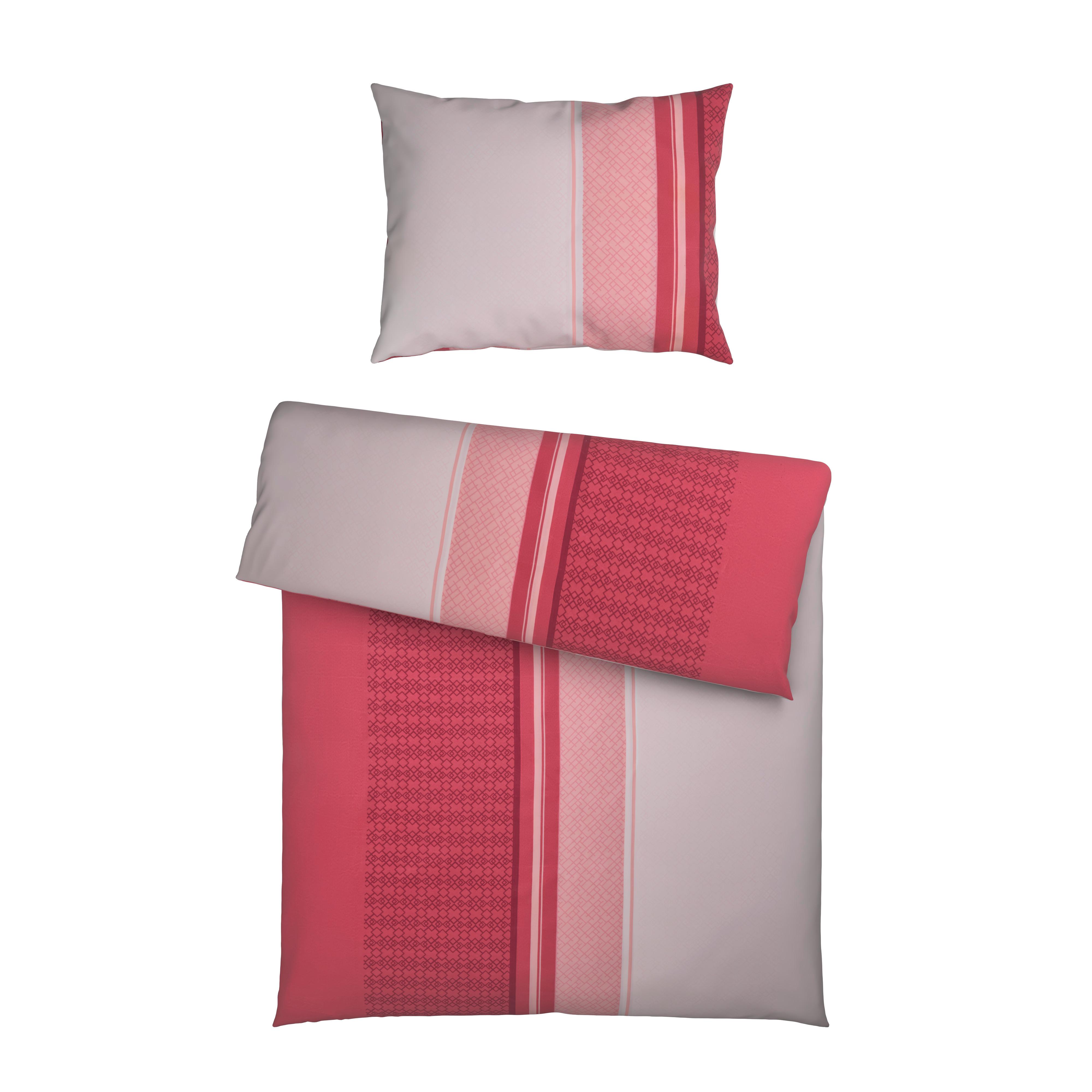 Bettwäsche Mathea Rosa ca. 140x200cm - Beere, Textil (140/200cm) - Based